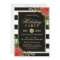 Poinsettia Floral Gold Frame Striped Holiday Party