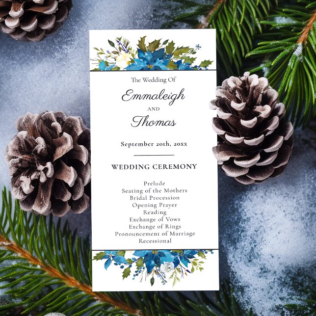 Poinsettia Floral Wedding | Turquoise Blue Program (Creator Uploaded)