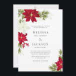 Poinsettia Flower and Pine Wedding  Invitation<br><div class="desc">Poinsettia Flower and Pine Wedding  Invitation</div>