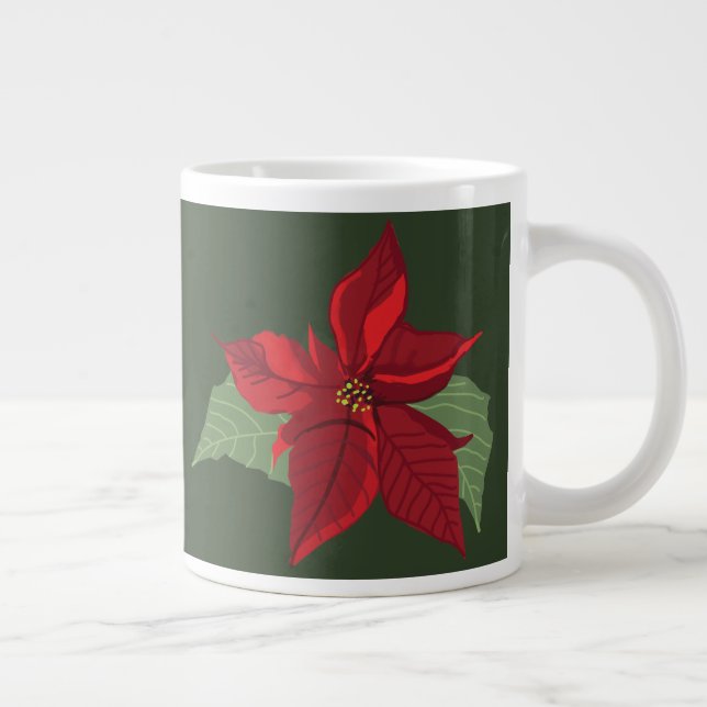 Poinsettia Flower- Christmas- Ceramic Ornament Large Coffee Mug (Right)