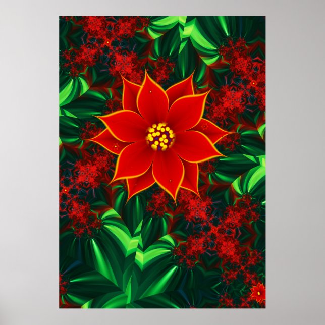 Poinsettia Flower Poster (Front)