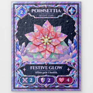 Poinsettia Flower, Rainbow Foil Art Jigsaw Puzzle
