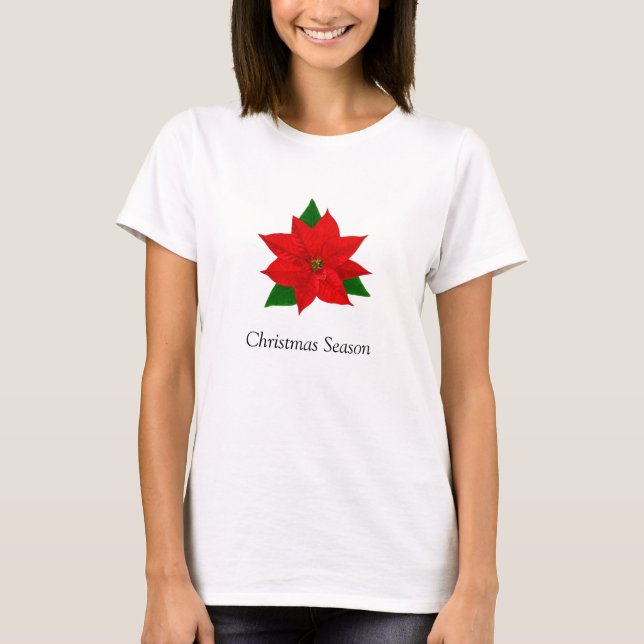 Poinsettia Flower T-Shirt (Front)
