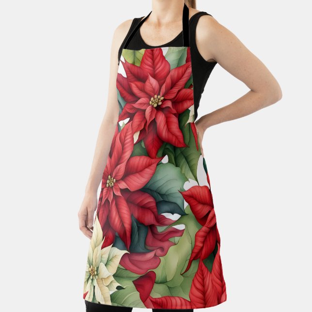 Poinsettia Flowers  Apron (Insitu)