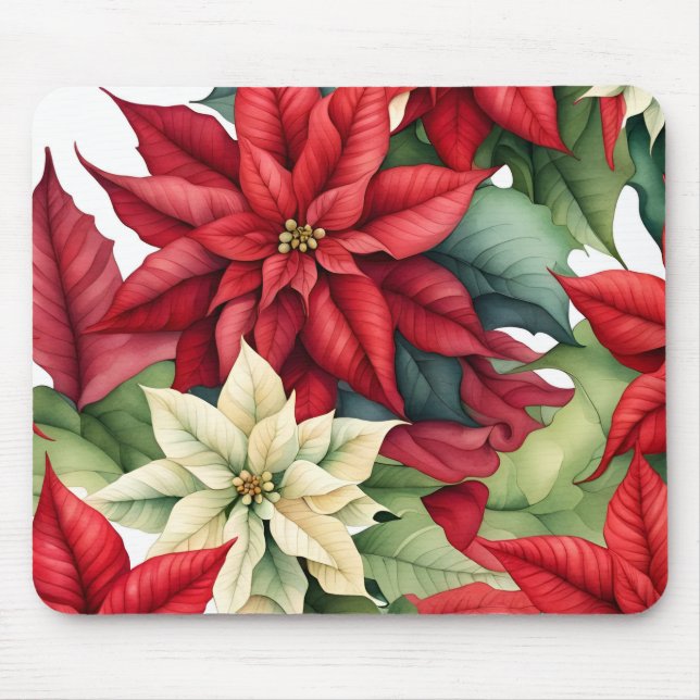 Poinsettia Flowers  Mouse Pad (Front)