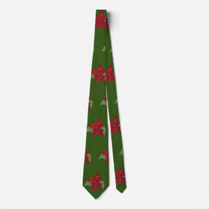 Poinsettia Flowers Tie