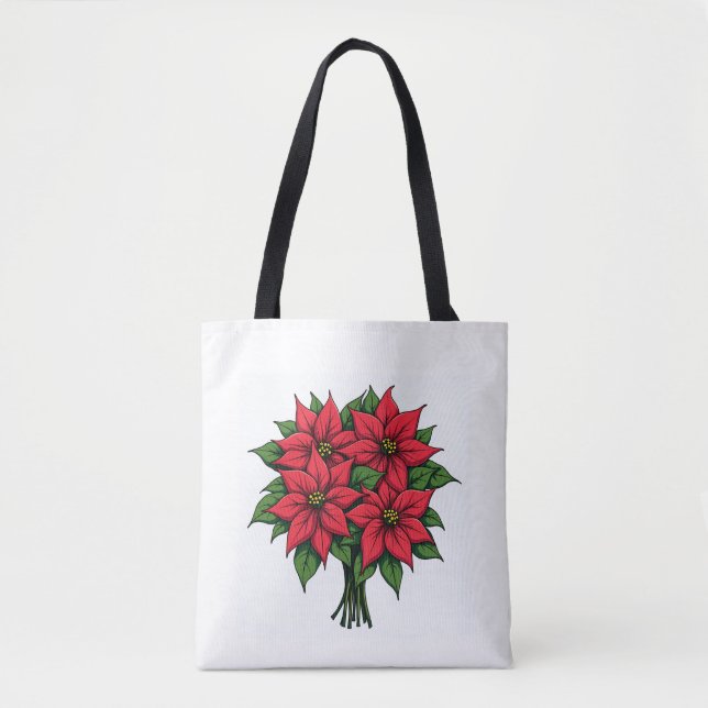 Poinsettia flowers tote bags (Front)