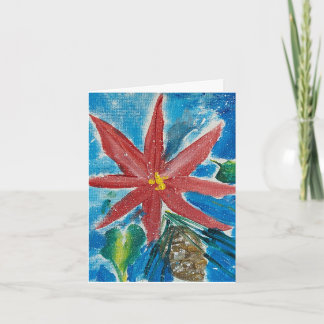 Poinsettia Folded Greeting Card