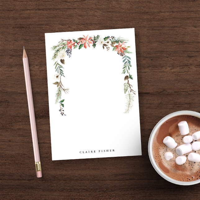 Poinsettia Frame Personalised Christmas Post-it Notes (Creator Uploaded)