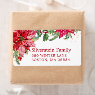 Poinsettia Gold Splatter Shipping Address