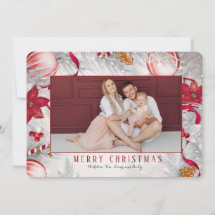 Poinsettia Greeting Photo Holiday Card