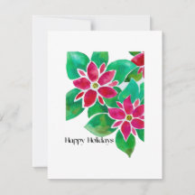 Poinsettia Holiday Card Modern