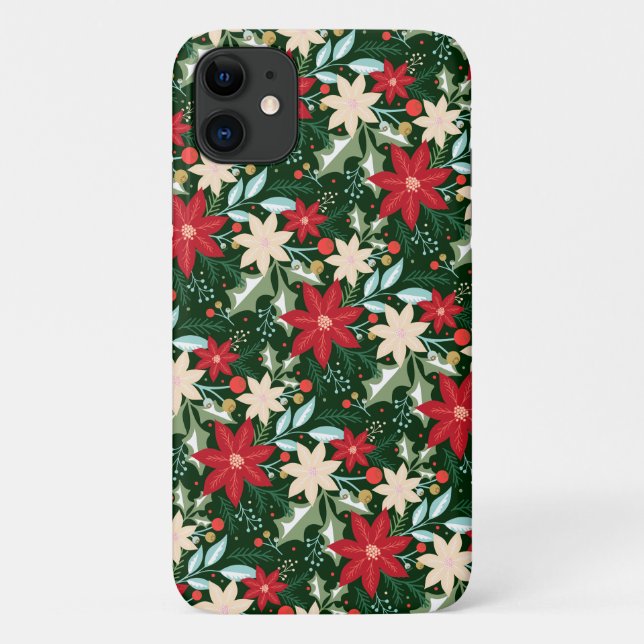 Poinsettia Holiday Christmas Case-Mate iPhone Case (Back)