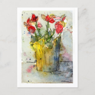 Poinsettia Holiday Postcard