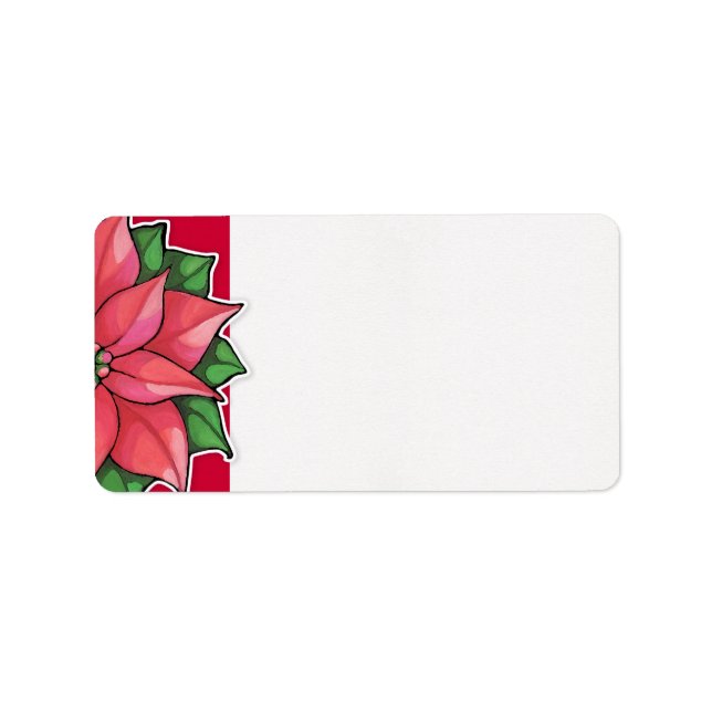 Poinsettia Joy red Address Label (Front)