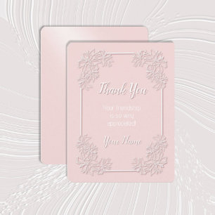 Poinsettia Lace Pink Blush Thank You Card