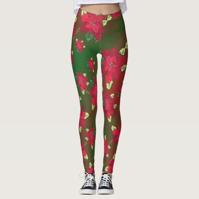 Poinsettia Leggings (Front)