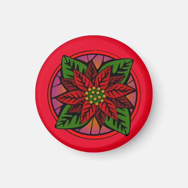 Poinsettia Magnet (Front)