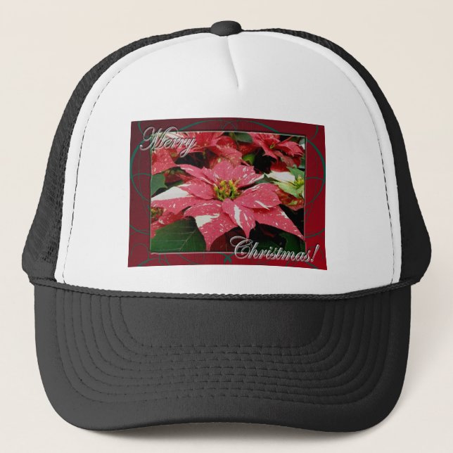 Poinsettia Merry Christmas Hat (Front)