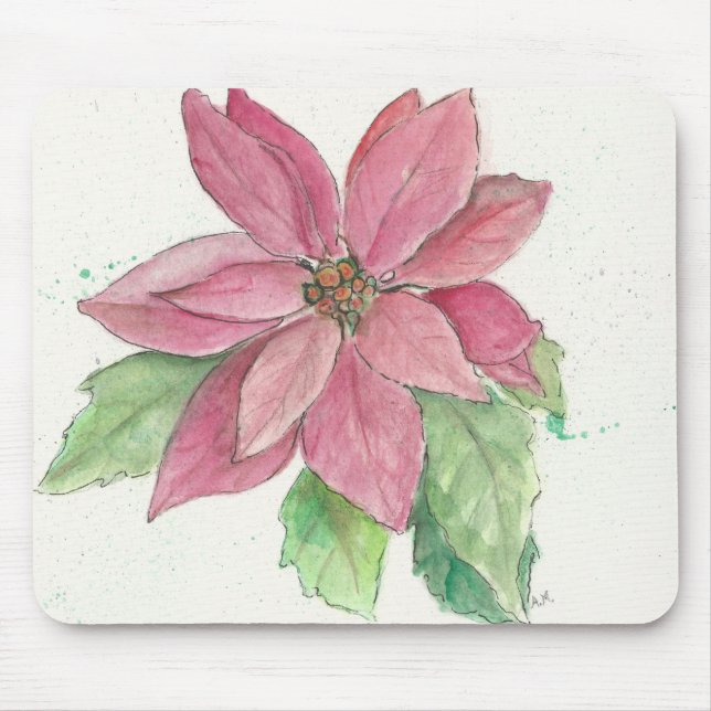 poinsettia mouse pad (Front)