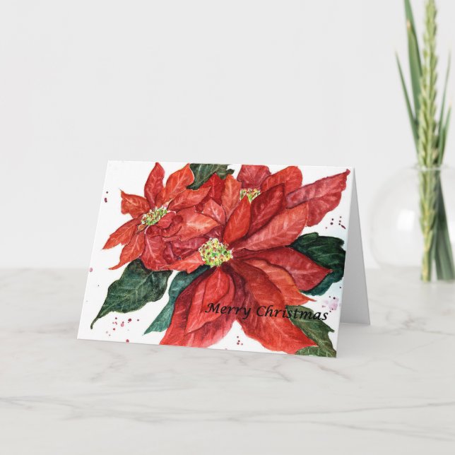 Poinsettia Note card (Front)