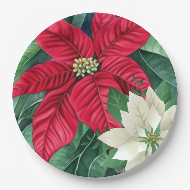 Poinsettia Paper Plate (Front)