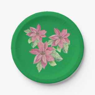 Poinsettia party plates