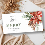 Poinsettia Pine Merry Christmas Logo Business Holiday Card<br><div class="desc">If you need any further customisation please feel free to message me on yellowfebstudio@gmail.com.</div>