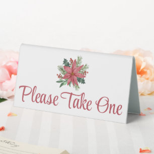 Poinsettia Red Christmas Floral Wedding Favours