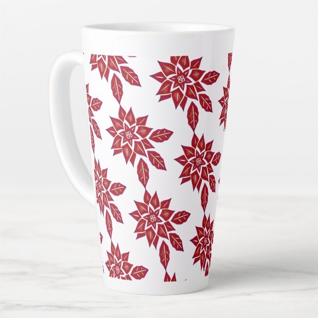 Poinsettia (red) latte mug (Left Angle)