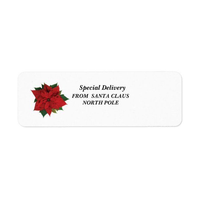 Poinsettia Return Address Label (Front)