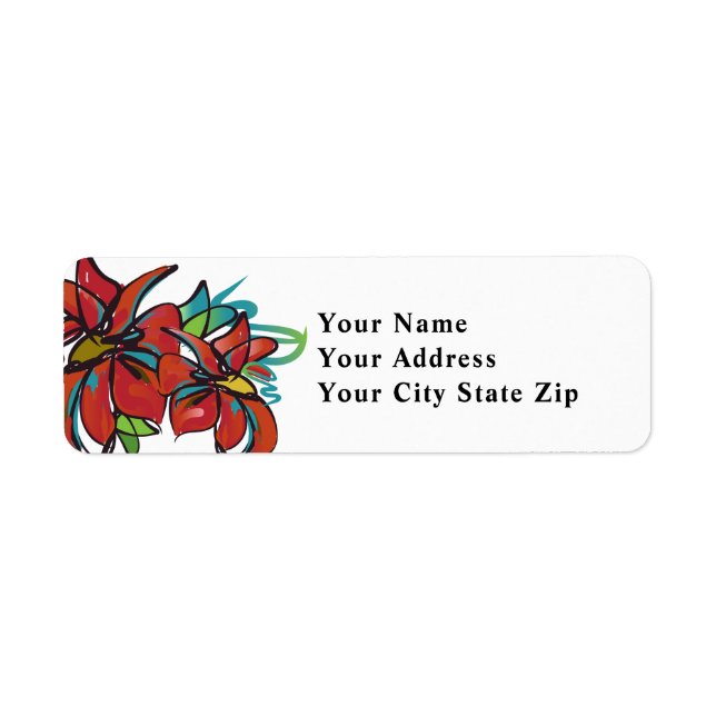 Poinsettia Return Address Label (Front)