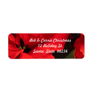 Poinsettia return address label