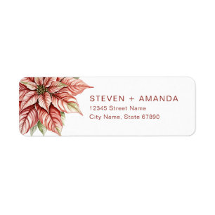 Poinsettia Return Address Labels