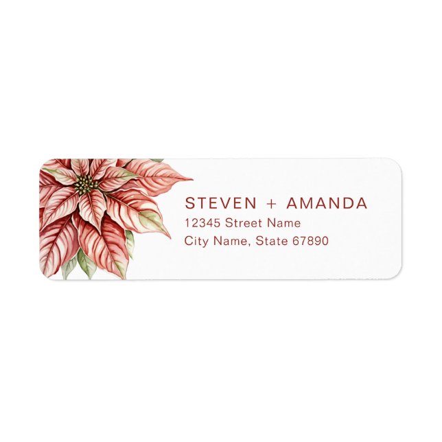 Poinsettia Return Address Labels (Front)