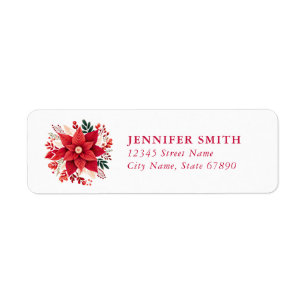 Poinsettia Return Address Labels