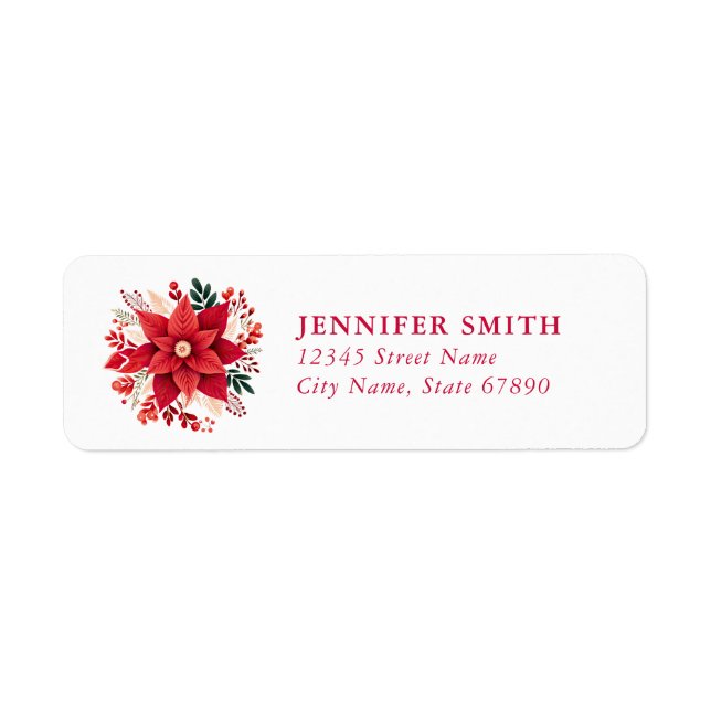 Poinsettia Return Address Labels (Front)