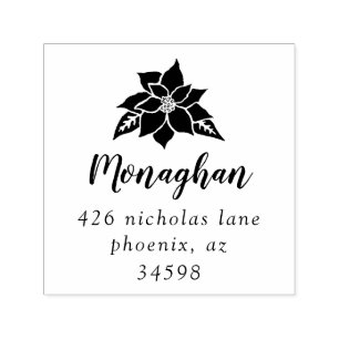 Poinsettia   Return Address Self-Inking Stamp