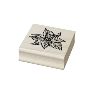 Poinsettia  rubber stamp