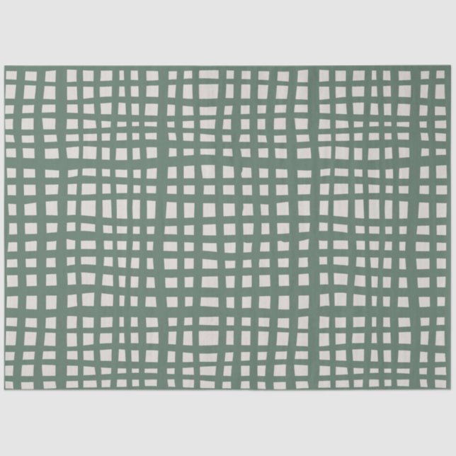 Poinsettia Sage Green Ivory Christmas gift Tissue Paper (Front)