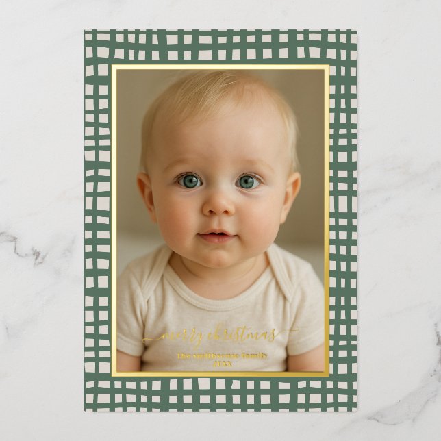 Poinsettia Sage Green Ivory Christmas Photo real (Front)
