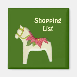 Poinsettia Shopping List Magnet