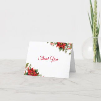 Poinsettia Thank You Card