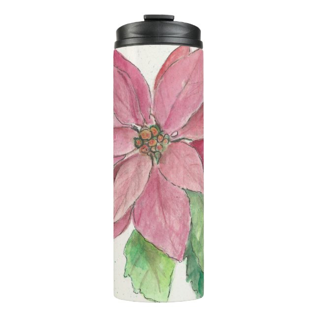 poinsettia thermal tumbler (Front)