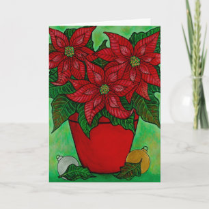 "Poinsettia Time" Christmas Card