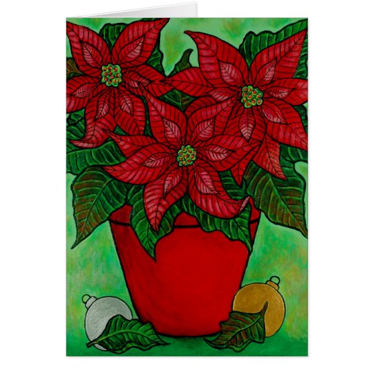 "Poinsettia Time" Christmas Card