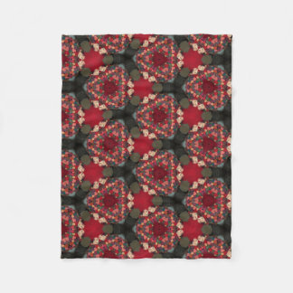 Poinsettia Trifecta  Abstract Design Fleece Blanket