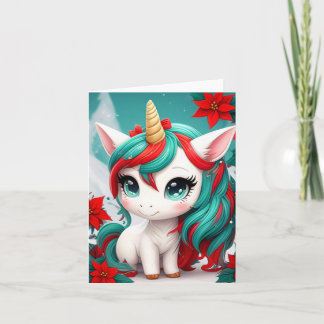 Poinsettia Unicorn  Card