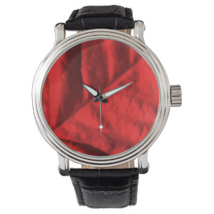 Poinsettia Vintage Leather Strap Watch