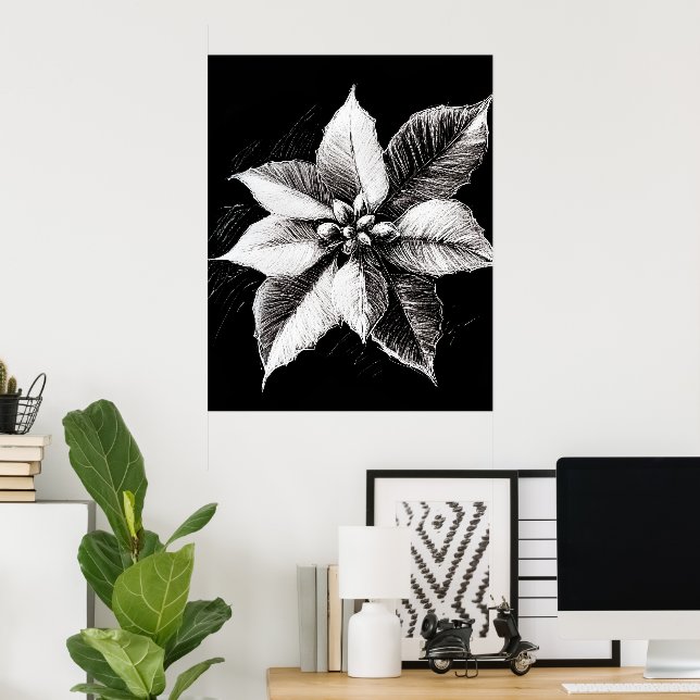 Poinsettia wall art (Home Office)
